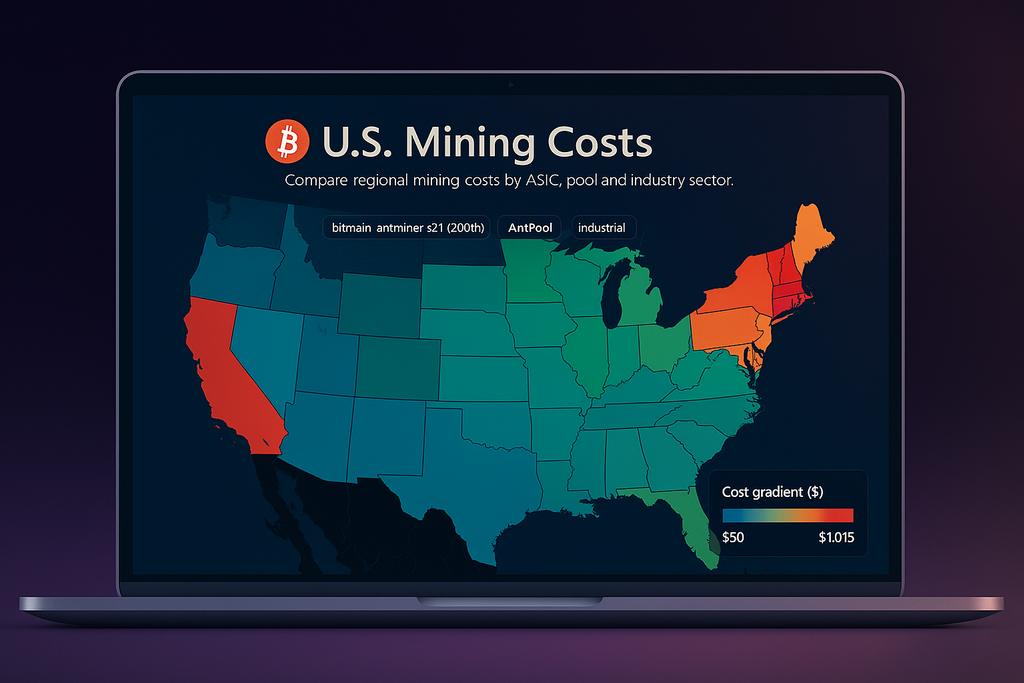 Compare USA and EU bitcoin mining cost maps